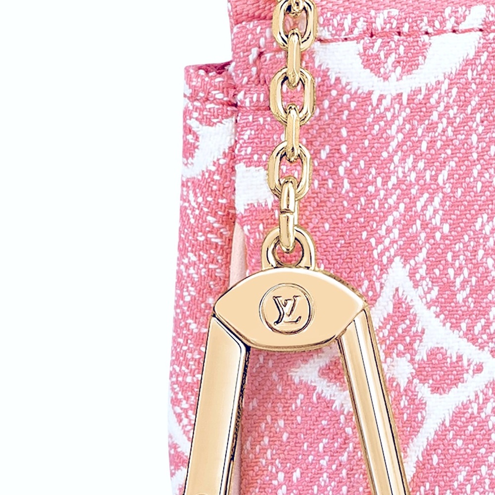 Louis Vuitton Micro POCHETTE in pink denim.